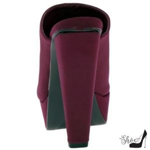 The Shoe Loft Shoes - Darcy Faux Suede Burgundy Mules The Shoe Loft Shoes - Darcy Faux Suede Burgundy Mules
